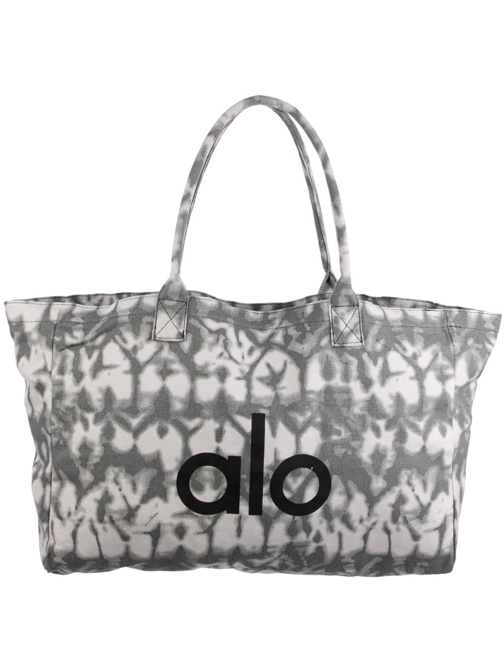 ALO Yoga Gray Tie-Dye Canvas Tote with Black Logo Aesthetic NEW